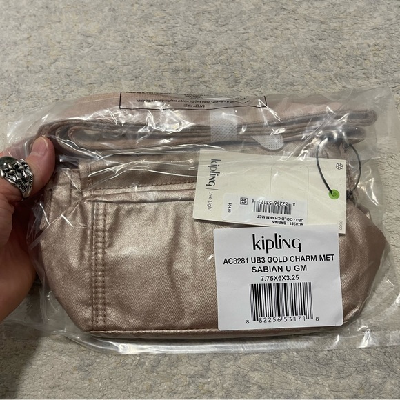 NWT Kipling Sabian Mini Crossbody Bag Metallic Rose Gold 7.75''x 5.75'' x 3.25'' - Picture 6 of 12
